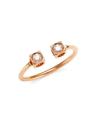 Shop Dinh Van Women's Le Cube Diamant 18k Rose Gold Ring