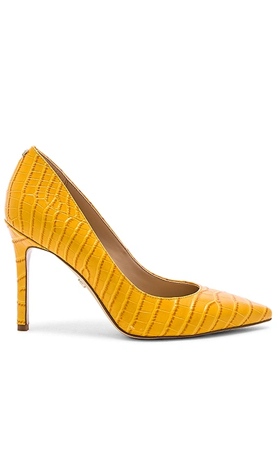 Shop Sam Edelman Hazel Heel In Yellow Crocco
