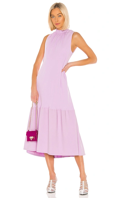 Shop Tibi Modern Drape Sculpted Drape Midi Dress In Mulberry