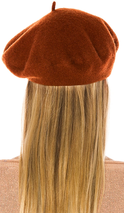 Shop Hat Attack Classic Wool Beret In Tobacco