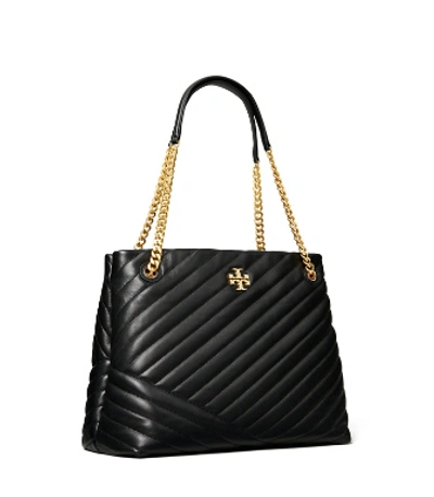 Shop Tory Burch Kira Chevron Tote Bag In Black