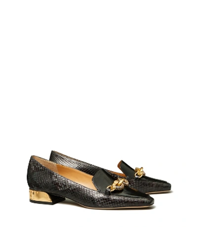 Shop Tory Burch Jessa Mixed-material Loafer In Perfect Black / Perfect Black