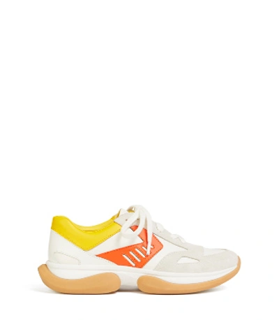 Shop Tory Sport Bubble Sneaker In Off White / Sundance / Varsity Orange