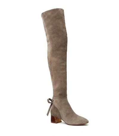Shop Tory Burch Gigi Over-the-knee Ankle-tie Boot In Bisonte