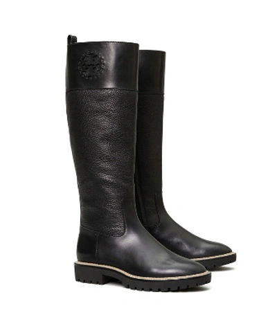 Shop Tory Burch Miller Lug Sole Boot In Perfect Black