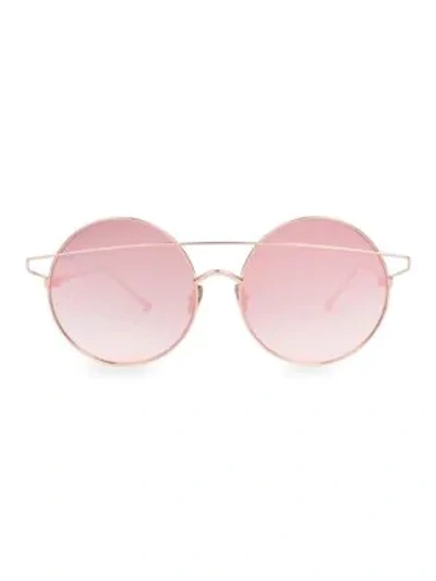 Shop For Art's Sake Women's Mykonos 60mm Round Bar Aviator Sunglasses In Rose