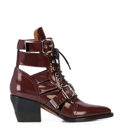 Shop Chloé Red Rylee Ankle Boots