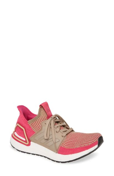 Shop Adidas Originals Ultraboost 19 Running Shoe In Trace Khaki/ Magenta/ Pink