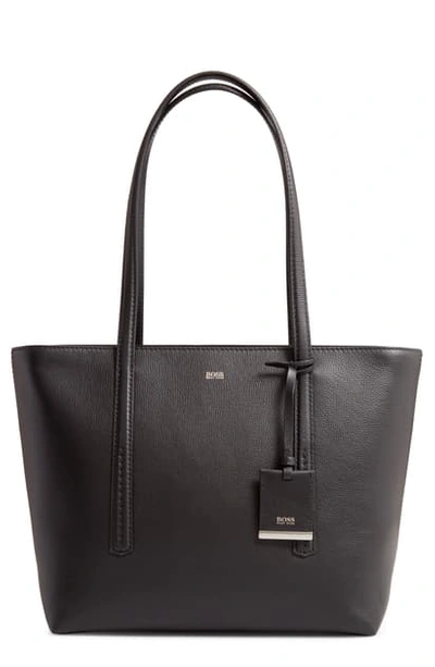 Shop Hugo Boss Taylor Small Leather Shopper In Black