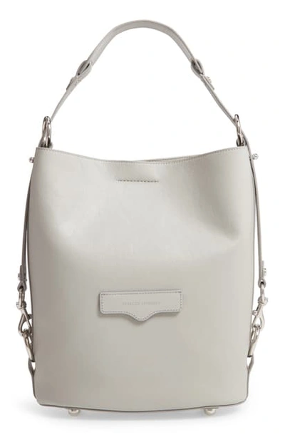 Shop Rebecca Minkoff Utility Convertible Leather Bucket Bag In Black
