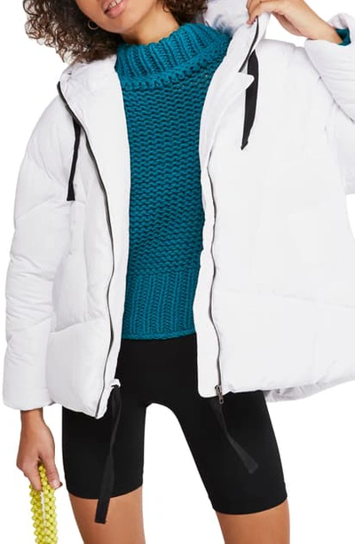 Shop Free People Hailey Hooded Puffer Jacket In White