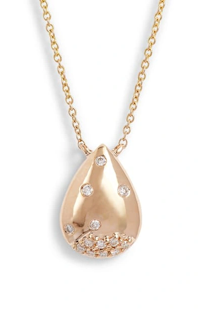 Shop Dana Rebecca Designs Cynthia Rose Pave Teardrop Pendant Necklace In Yellow Gold