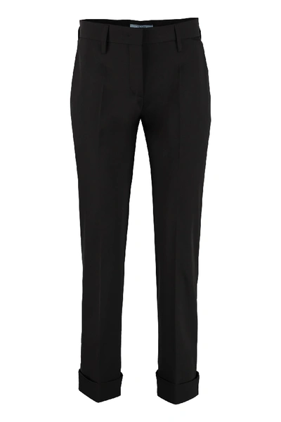 Shop Prada Techno Fabric Tailored Trousers In Black
