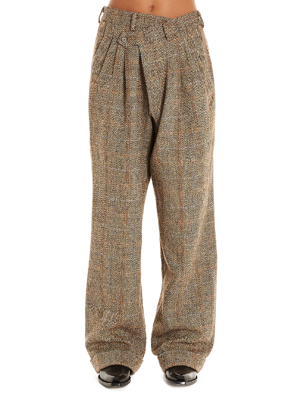R13 Triple Pleat Crossover Pants In Multicolor | ModeSens