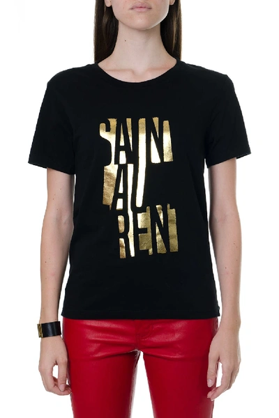 Shop Saint Laurent Poster Black T-shirt