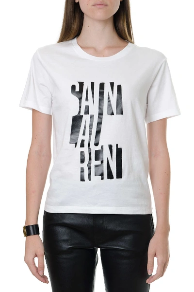 Shop Saint Laurent Poster White T-shirt