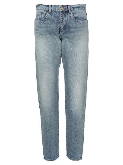 Shop Saint Laurent Straight Leg Jeans In Light Blue