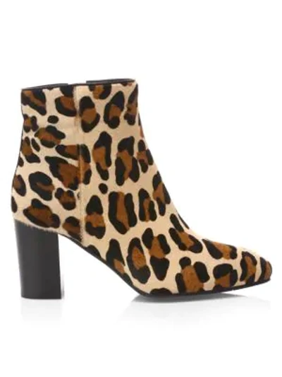 Shop Aquatalia Florita Leopard-print Calf Hair Ankle Boots