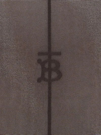 Shop Burberry Monogram Motif Seamed Tights In Dark Mocha