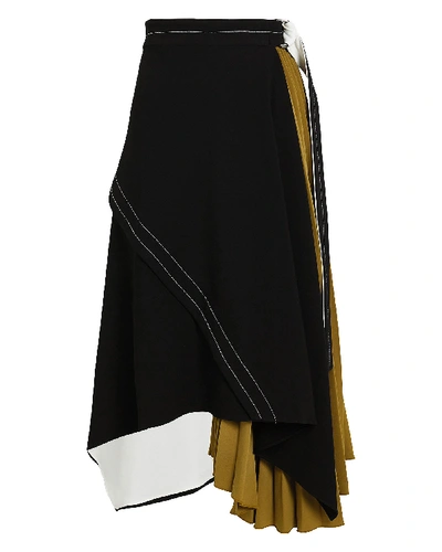Shop Proenza Schouler Layered Pleated Colorblock Skirt In Multi