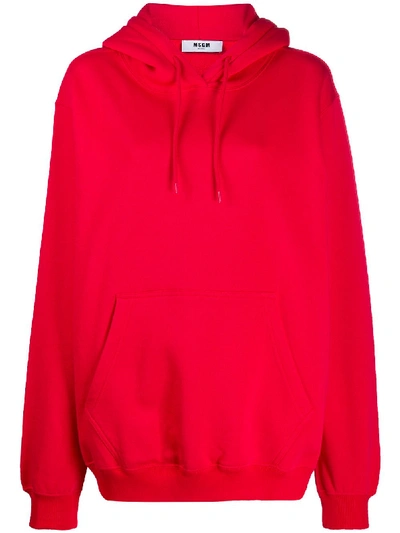 Shop Msgm Oversized Hoodie In Red