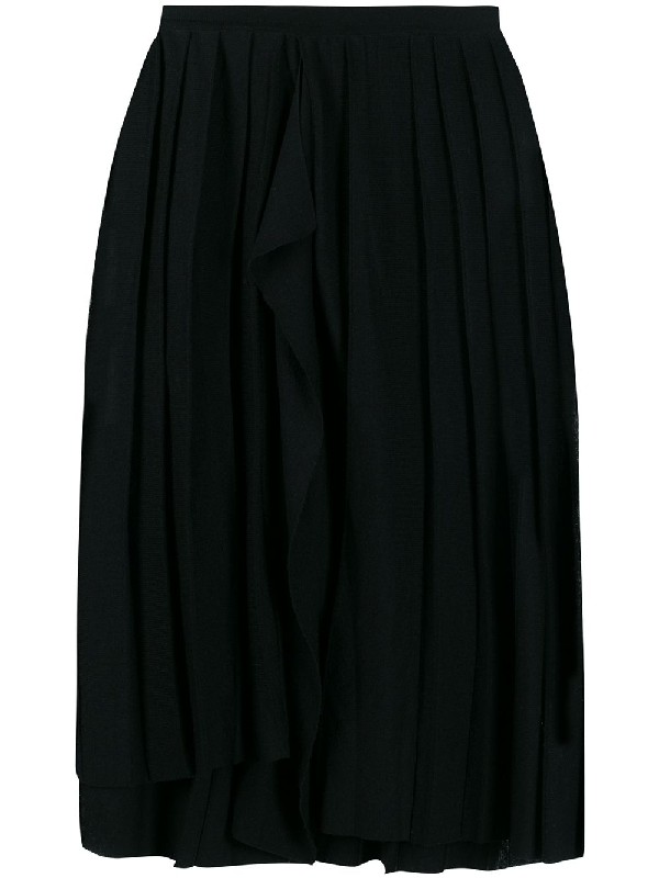 Yohji Yamamoto Draped Knit Skirt In Black | ModeSens