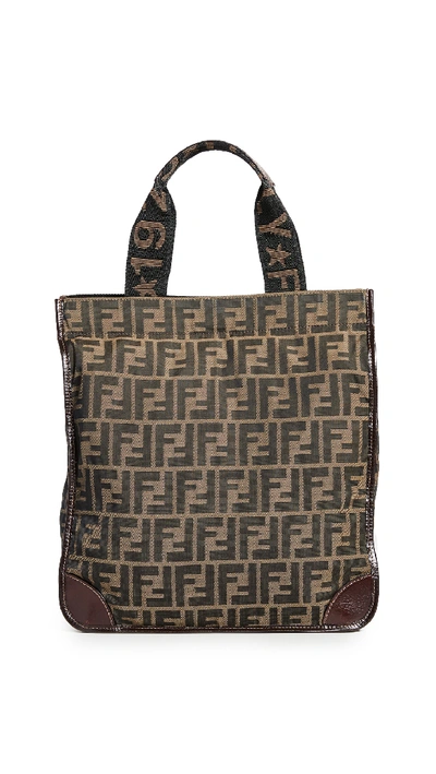 Pre-owned Fendi Brown Zucca Tote