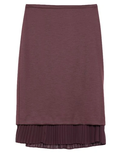 Shop Max Mara Knee Length Skirt In Deep Purple