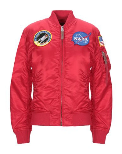 Shop Alpha Industries Bomber In Red