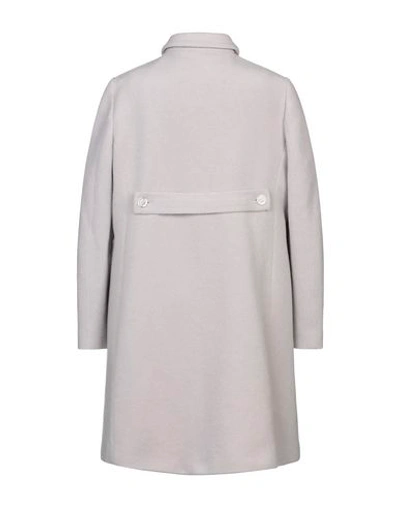 Shop Emporio Armani Woman Coat Light Grey Size 12 Viscose, Polyester