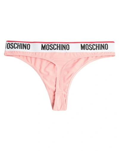 Shop Moschino Thongs In Pastel Pink