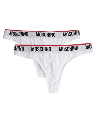Shop Moschino Thongs In White