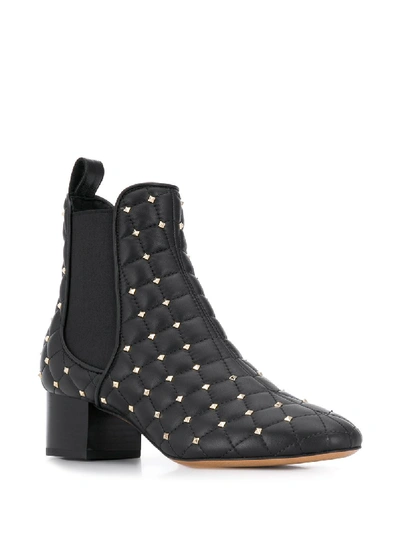 Shop Valentino Rockstud Spike Leather Boots In Black