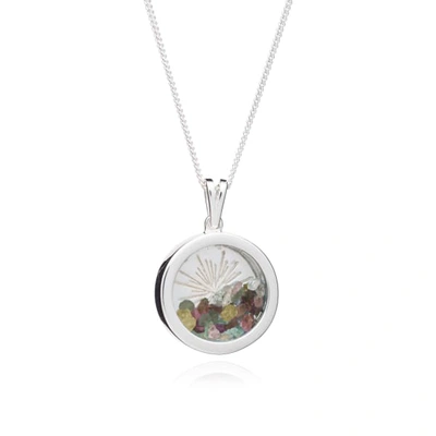 Shop Rachel Jackson London Sunburst Birthstone Amulet Necklace Silver October