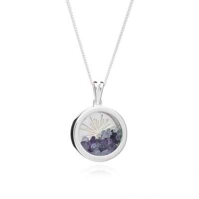 Shop Rachel Jackson London Sunburst Birthstone Amulet Necklace Silver December