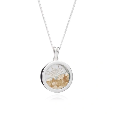 Shop Rachel Jackson London Sunburst Birthstone Amulet Necklace Silver November