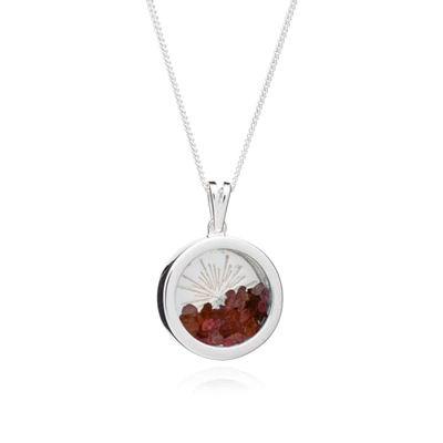 Shop Rachel Jackson London Sunburst Birthstone Amulet Necklace Silver January