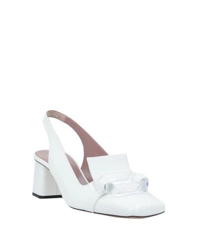 Rayne Patent Slingback Pumps In White