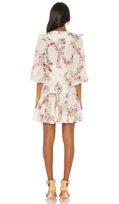 Shop Zimmermann Honour Corset Dress In Cream Floral