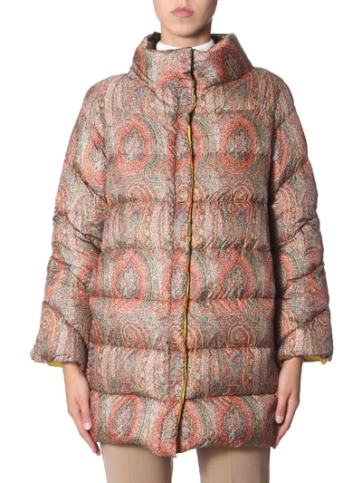 Shop Etro "devon" Down Jacket In Multicolour