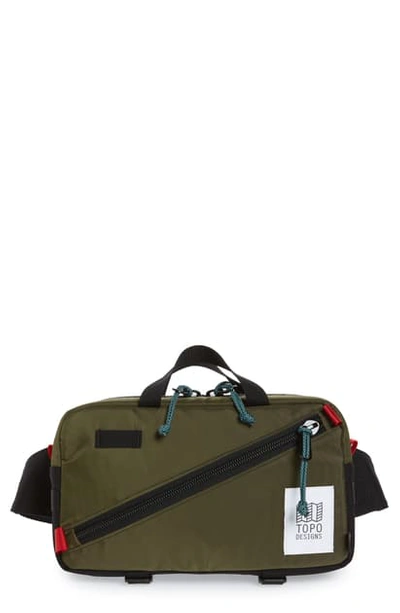 Shop Topo Designs Quick Pack Belt Bag - Green In Olive/ Black