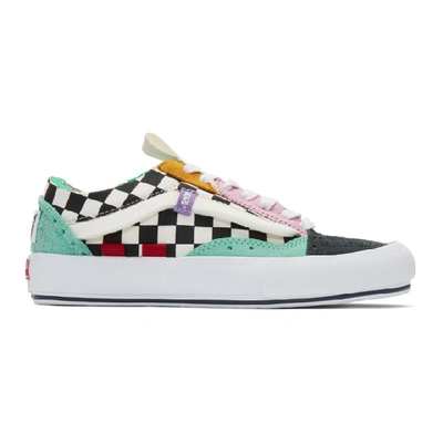 Vans Color Block And Check Print Ua Old Skool Cap Lx Sneakers In Black Multi