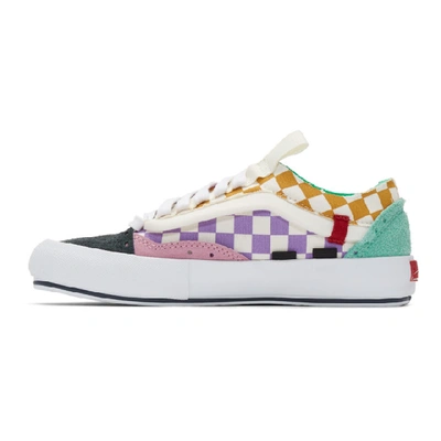 Vans Color Block And Check Print Ua Old Skool Cap Lx Sneakers In Black Multi