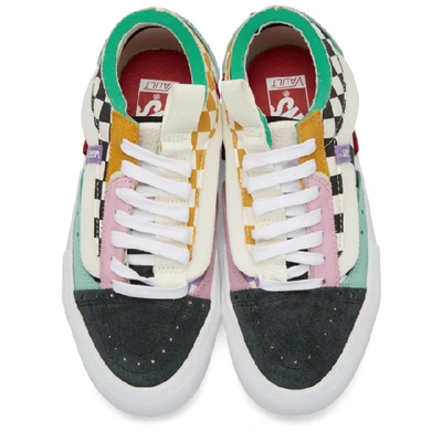 Vans Color Block And Check Print Ua Old Skool Cap Lx Sneakers In Black Multi