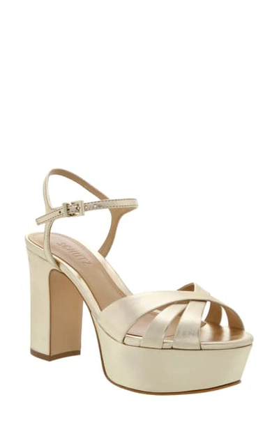 Shop Schutz Keefa Platform Sandal In Platina Nappa Leather