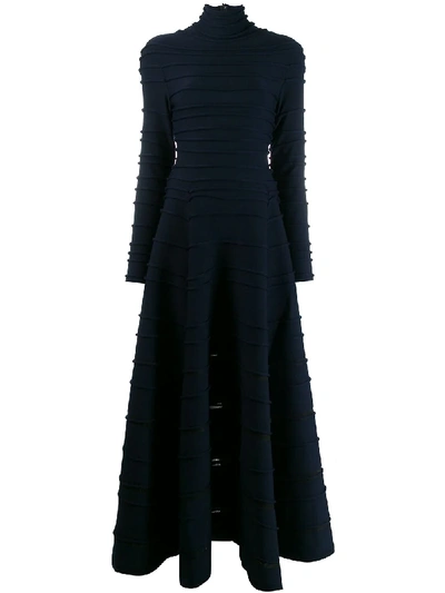 Shop Maison Rabih Kayrouz Textured Striped Dress In Blue