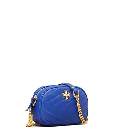 Shop Tory Burch Kira Chevron Small Camera Bag In Nautical Blue