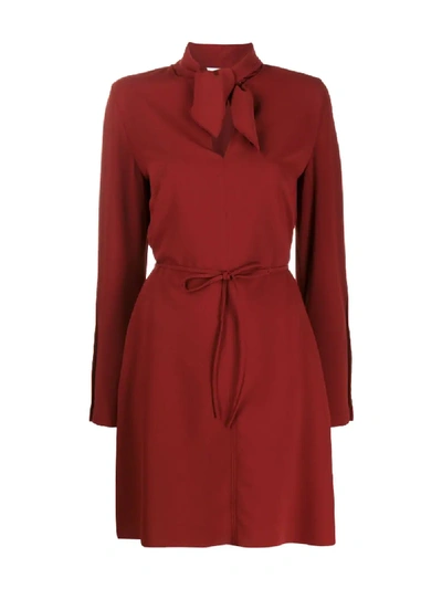 Shop See By Chloé Tie Neck Dress In Brown