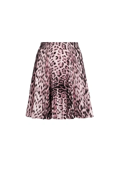 Shop Roberto Cavalli Heritage Jaguar Print Mini Skirt In Pink