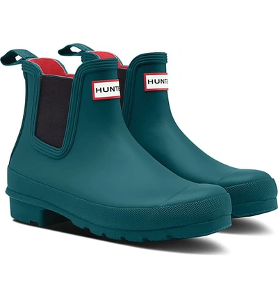 Shop Hunter Original Waterproof Chelsea Rain Boot In Galvanize